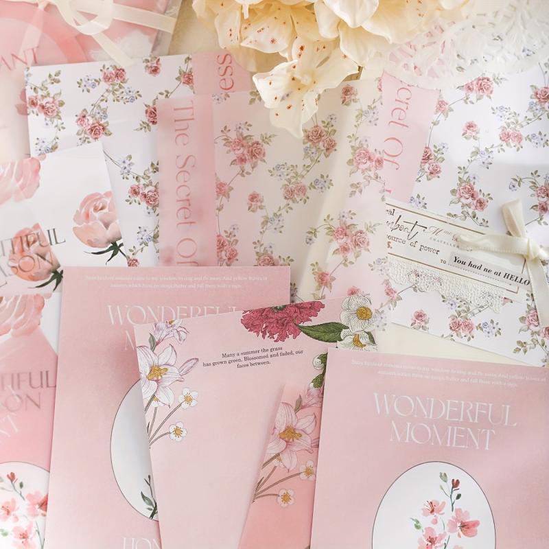 Romantic Plants & Flowers Gift Wrapping Paper, 15 Pieces