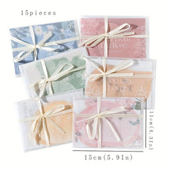 Romantic Plants & Flowers Gift Wrapping Paper, 15 Pieces