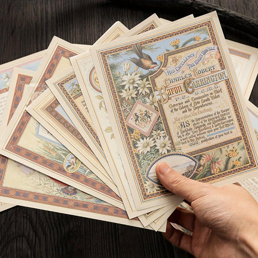 10 Vintage Double Adhesive Papers for Journal Decoration
