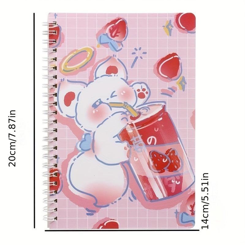4pcs A5 Cartoon Coil Notebooks for Students & Creatives