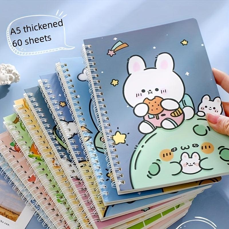 4pcs A5 Cartoon Coil Notebooks for Students & Creatives