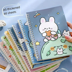 4pcs A5 Cartoon Coil Notebooks for Students & Creatives