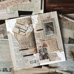 24 Sheets Vintage Diary Stickers Collage Materials Pack - 4 Styles