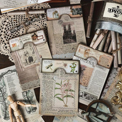 24 Sheets Vintage Diary Stickers Collage Materials Pack - 4 Styles