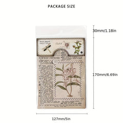 24 Sheets Vintage Diary Stickers Collage Materials Pack - 4 Styles