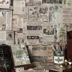 24 Sheets Vintage Diary Stickers Collage Materials Pack - 4 Styles