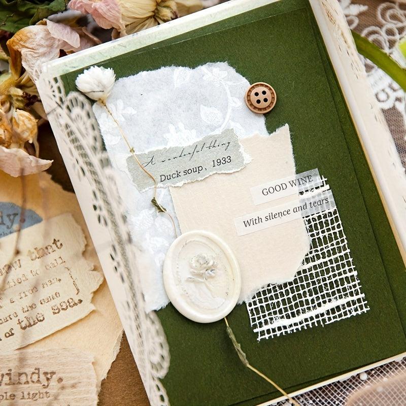 30pcs Hollow Out Material Book Retro Diary Decoration Paper