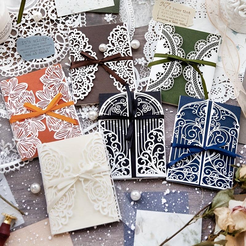 30pcs Hollow Out Material Book Retro Diary Decoration Paper