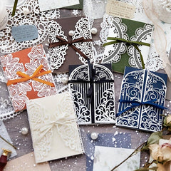 30pcs Hollow Out Material Book Retro Diary Decoration Paper