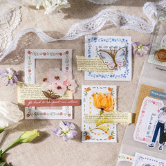 30pcs Flower Rebirth Plant Border Memo Pad DIY Decoration Material