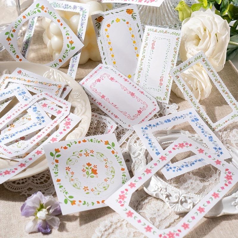 30pcs Flower Rebirth Plant Border Memo Pad DIY Decoration Material
