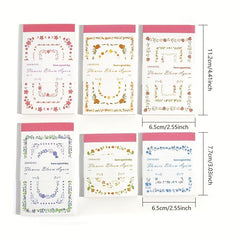 30pcs Flower Rebirth Plant Border Memo Pad DIY Decoration Material