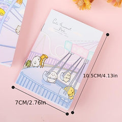 4 Pack Mini Cartoon Animal Print Notebooks, 32 Pages, Ruled Pocket Size