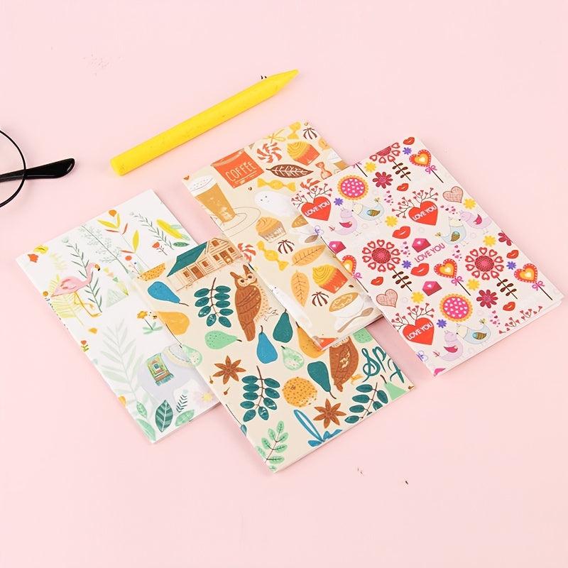 4 Pack Mini Cartoon Animal Print Notebooks, 32 Pages, Ruled Pocket Size