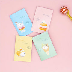 4 Pack Mini Cartoon Animal Print Notebooks, 32 Pages, Ruled Pocket Size