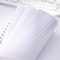 80 Sheets Cartoon Grid Inner Pages Spiral Coil Checkered Notebook