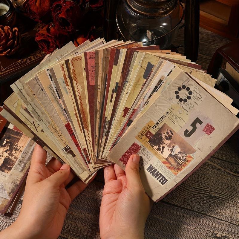 Vintage Collage Memo Pads - 50 Sheets Sticky Paper For School Supplies
