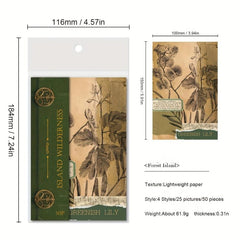 Vintage Collage Memo Pads - 50 Sheets Sticky Paper For School Supplies