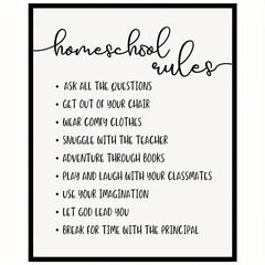 Home Rules Wall Decor - Child Wall Art Decoration - Wall Hanging 20 x 25 cm