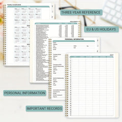 2022 Monthly Planner A4 Jan-Dec, Twin Wire Binding, Holidays, Notes, Back Pocket