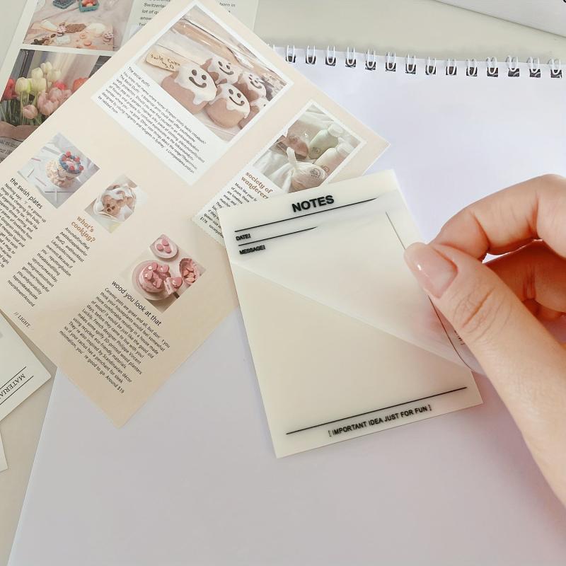 4 Pcs Clear Sticky Notes 200 Sheets- Self-adhesive Memo Pad Office Supplies