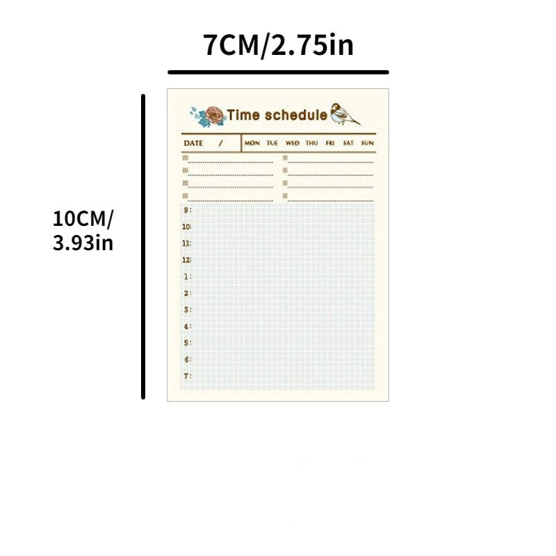 60sheets Weekly Planner Memo Pad Study Time Schedule Daily List