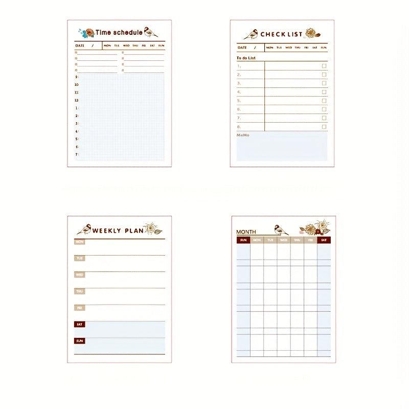 2pcs Portable Shorthand Week Planner Daily Memo This Month Planner Note Sti