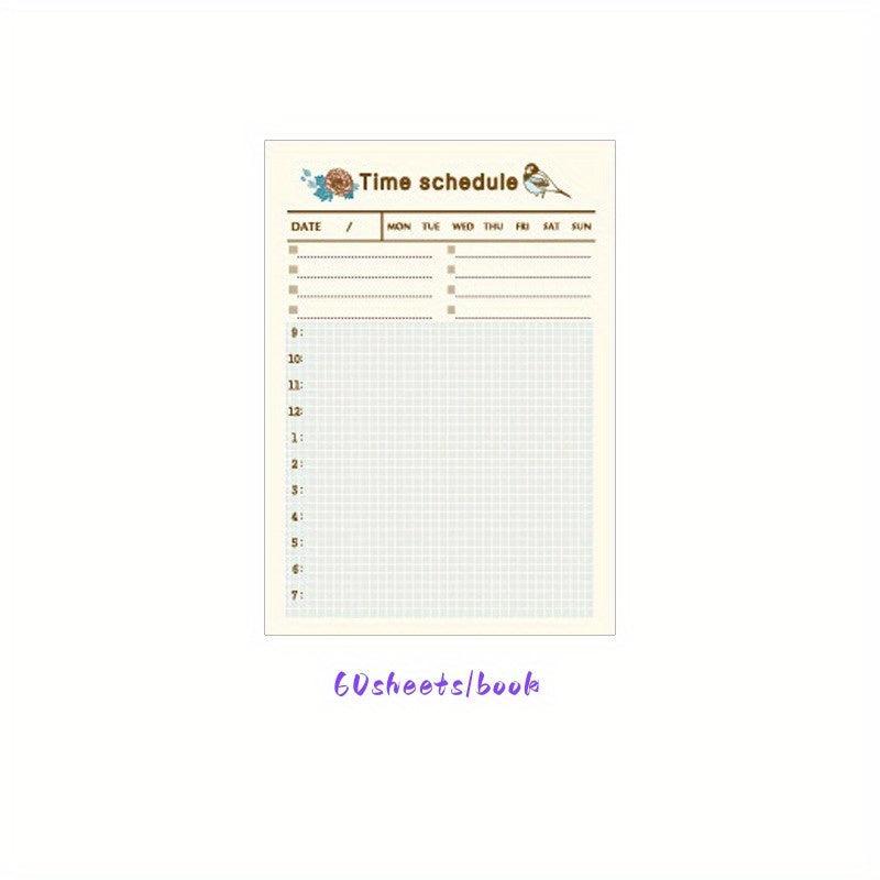 2pcs Portable Shorthand Week Planner Daily Memo This Month Planner Note Sti