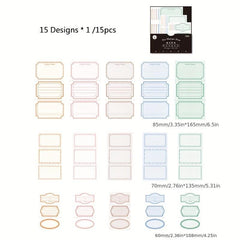 15 Sheets Retro Sticky Notes Time Messenger Series Diary Bottoming Collage