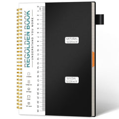 Ruled Spiral Notebook 200 Pages 7x10 w/ Pocket Dividers Ruler