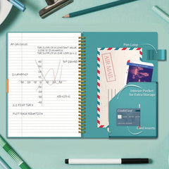 Ruled Spiral Notebook 200 Pages 7x10 w/ Pocket Dividers Ruler