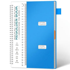 Ruled Spiral Notebook 200 Pages 7x10 w/ Pocket Dividers Ruler