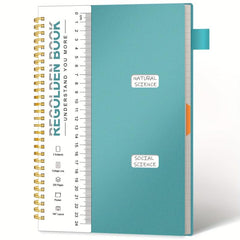Ruled Spiral Notebook 200 Pages 7x10 w/ Pocket Dividers Ruler