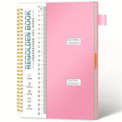 Ruled Spiral Notebook 200 Pages 7x10 w/ Pocket Dividers Ruler