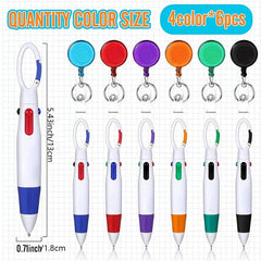 6 Pack Retractable Shuttle Pens, Great Office & School Supplies Gift
