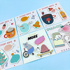 Cartoon Sticky Notes 60 Sheets Creative Note Book Cartoon Shaped Stickers
