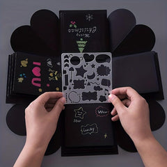5pcs Square Lace Ruler Drawing Template for Albums & Graffiti Art