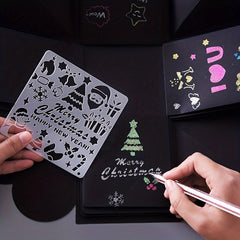 5pcs Square Lace Ruler Drawing Template for Albums & Graffiti Art