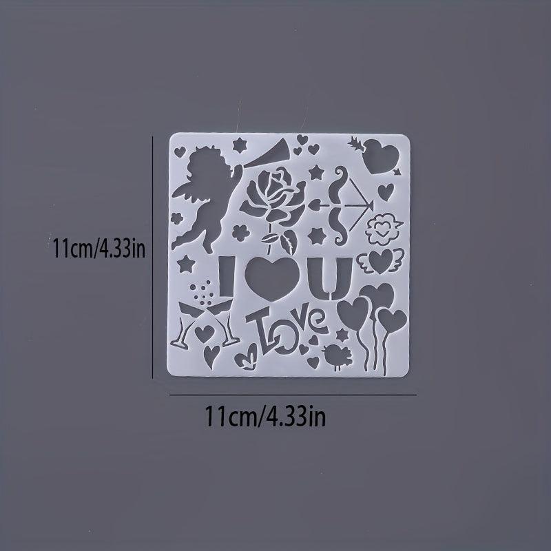 5pcs Square Lace Ruler Drawing Template for Albums & Graffiti Art