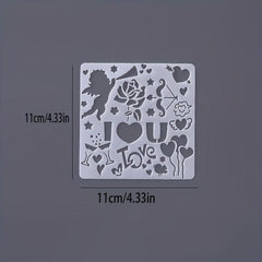 5pcs Square Lace Ruler Drawing Template for Albums & Graffiti Art