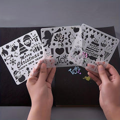 5pcs Square Lace Ruler Drawing Template for Albums & Graffiti Art
