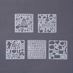 5pcs Square Lace Ruler Drawing Template for Albums & Graffiti Art