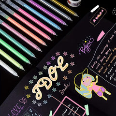 12 Colors Large Capacity Needle Tube Gel Pens for DIY Painting Card Drawing