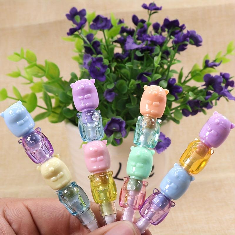 2pcs Bear Non Sharpening Mechanical Pencil Student Writing Pen