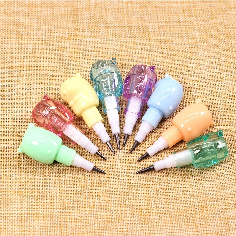 2pcs Bear Non Sharpening Mechanical Pencil Student Writing Pen