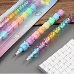 2pcs Bear Non Sharpening Mechanical Pencil Student Writing Pen
