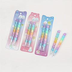 2pcs Bear Non Sharpening Mechanical Pencil Student Writing Pen