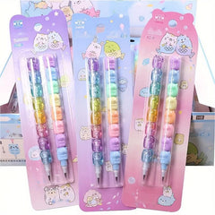 2pcs Bear Non Sharpening Mechanical Pencil Student Writing Pen