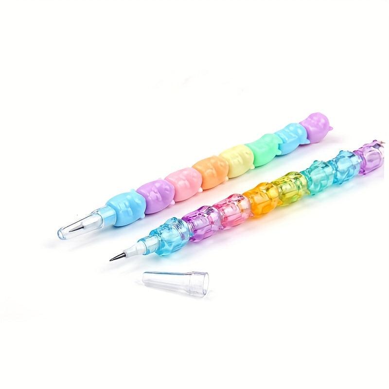 2pcs Bear Non Sharpening Mechanical Pencil Student Writing Pen