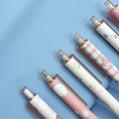 6pcs Set Retractable Gel Pens Peach Students